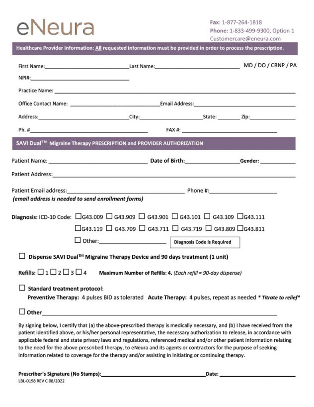 Prescribe using this Form